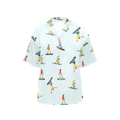 Snowboard Print Design LKS304 Women's Hawaiian Shirt