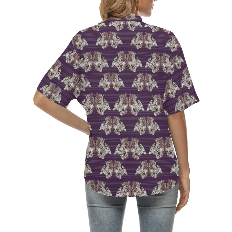 Leopard Pattern Print Design 01 Women's Hawaiian Shirt