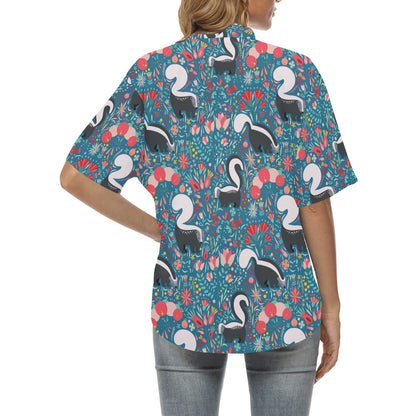 Skunk Print Design LKS302 Women's Hawaiian Shirt