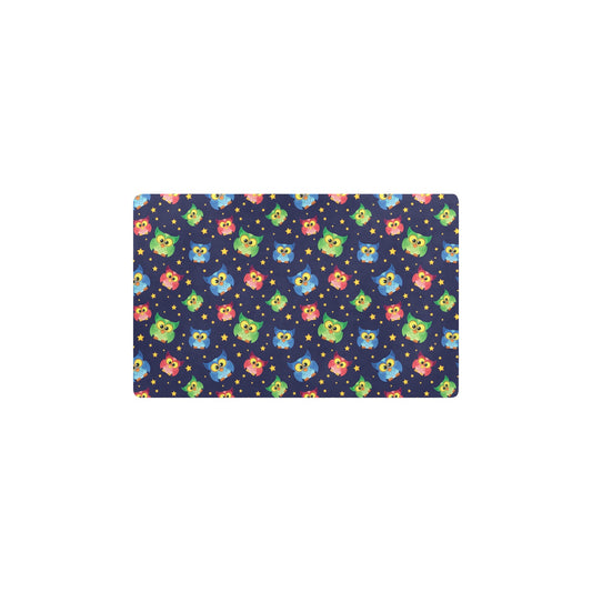Owl with Star Themed Design Print Kitchen Mat