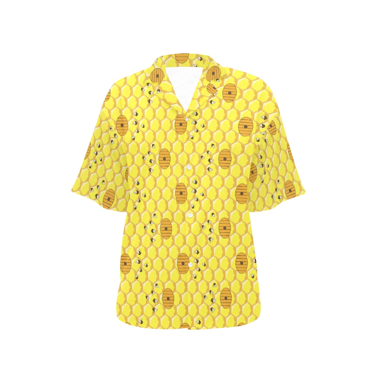 Honey Bee Print Design LKS303 Women's Hawaiian Shirt