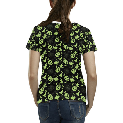 Witch Halloween Print Design LKS306 Women's  T-shirt