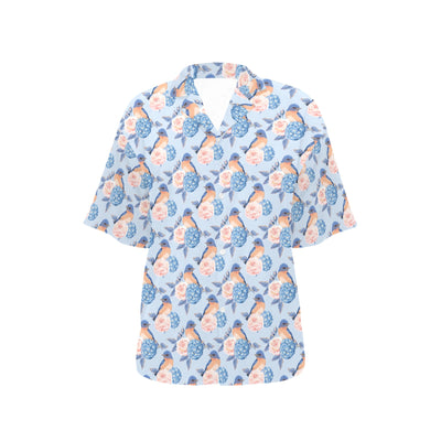 Bluebird Pattern Print Design 01 Women's Hawaiian Shirt