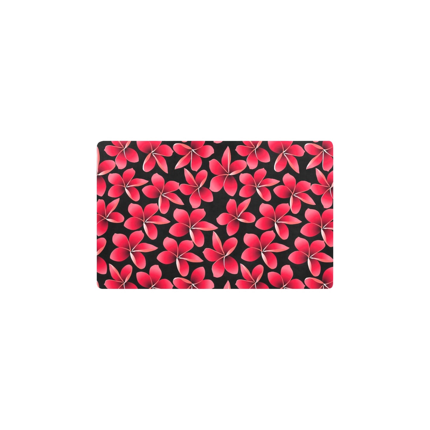 Red Plumeria Pattern Print Design PM025 Kitchen Mat