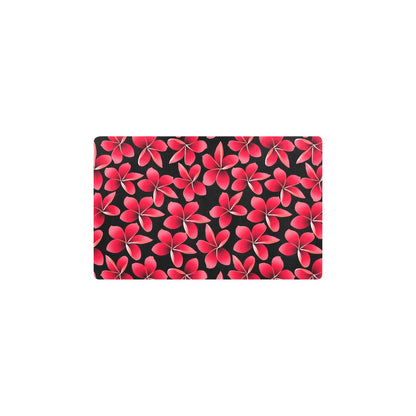 Red Plumeria Pattern Print Design PM025 Kitchen Mat