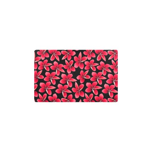 Red Plumeria Pattern Print Design PM025 Kitchen Mat