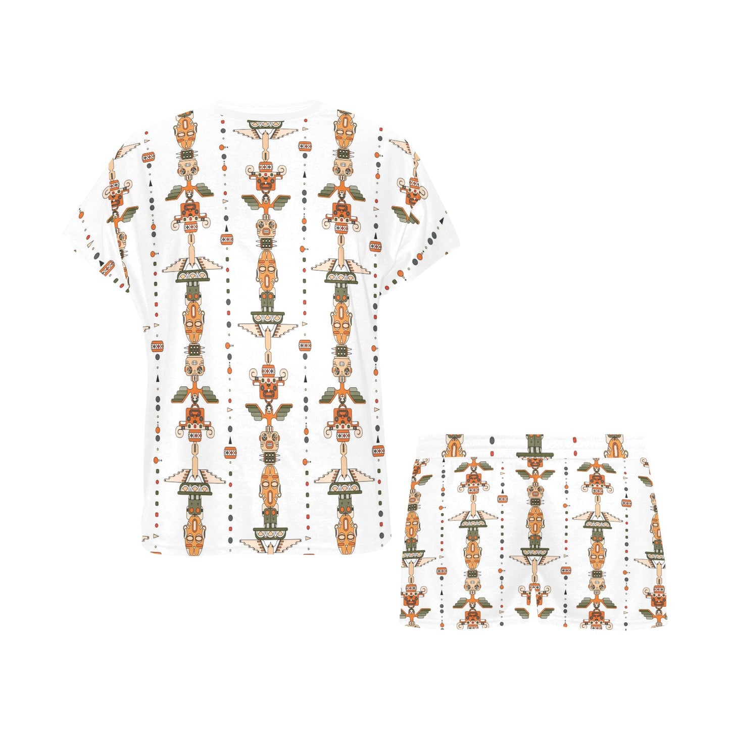 Totem Print Design LKS302 Women's Short Pajama Set