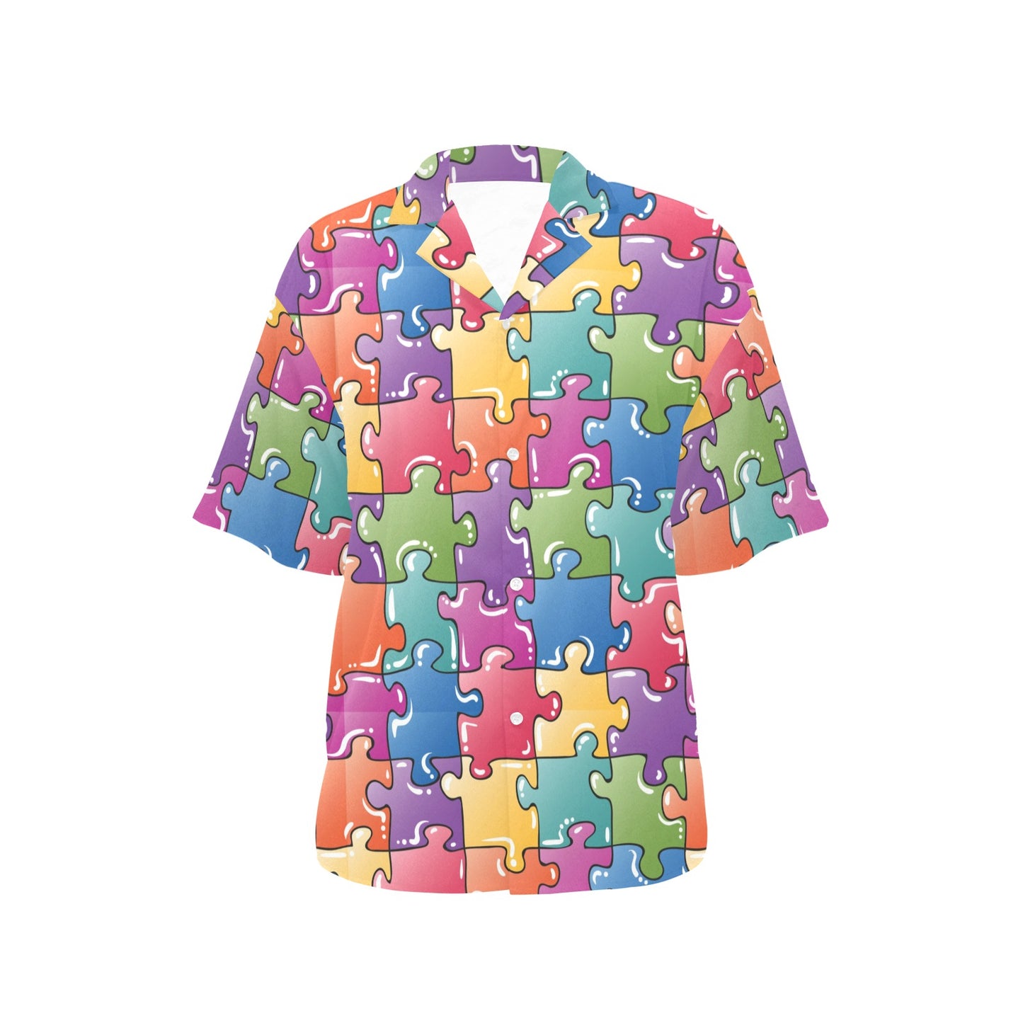 Puzzle Pattern Print Design A05 Women's Hawaiian Shirt