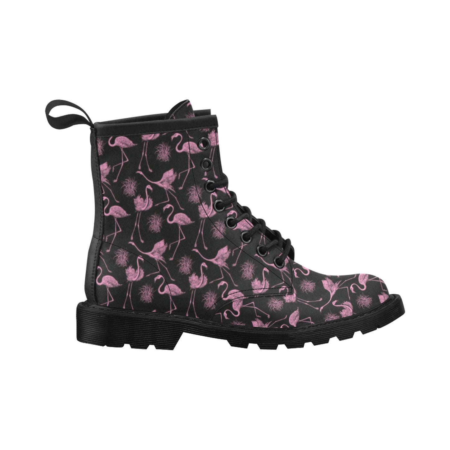 Flamingo Pink Print Pattern Women's Boots