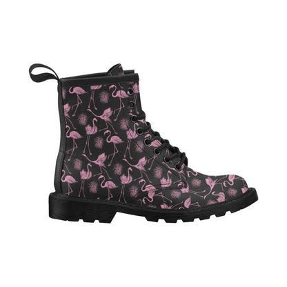 Flamingo Pink Print Pattern Women's Boots