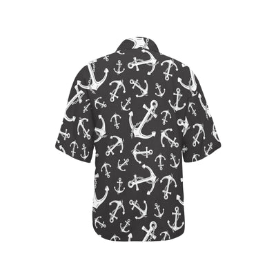 Anchor Black White Women's Hawaiian Shirt