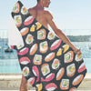 Sushi Print Design LKS306 Beach Towel 32" x 71"