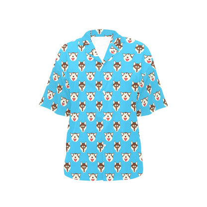 Siberian Huskies Print Design LKS306 Women's Hawaiian Shirt