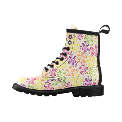Flower Power Colorful Design Print Women's Boots