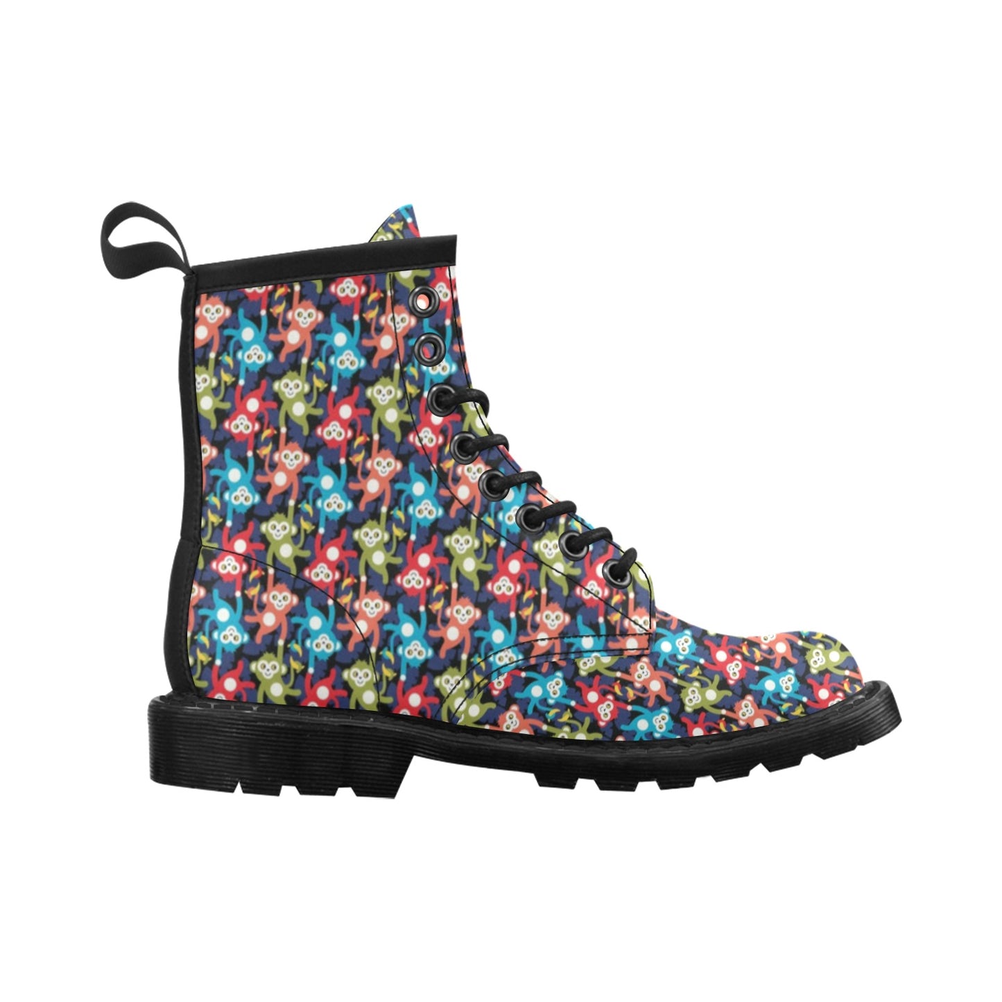 Monkey Colorful Design Themed Print Women's Boots