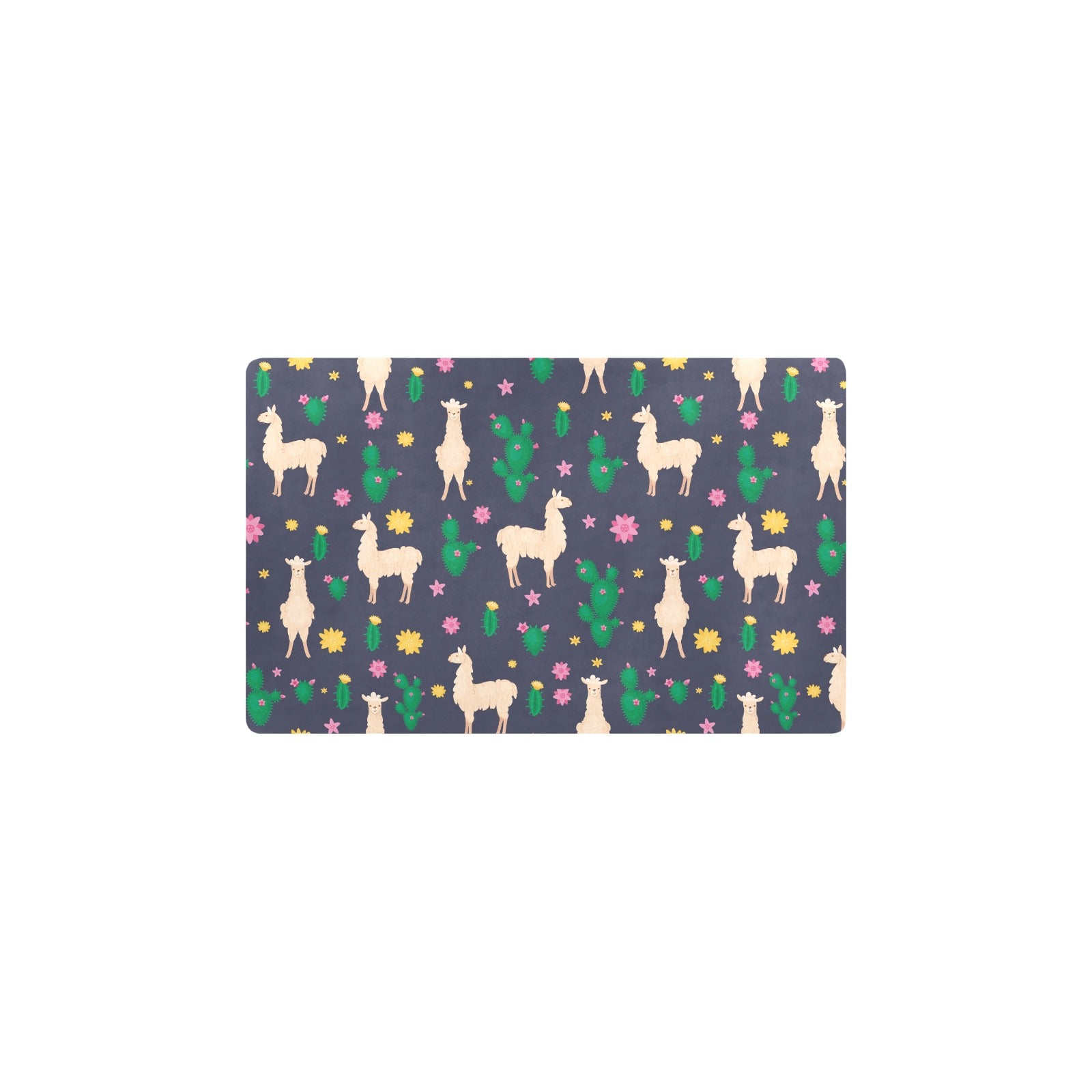 Llama Cactus Pattern Print Design 012 Kitchen Mat