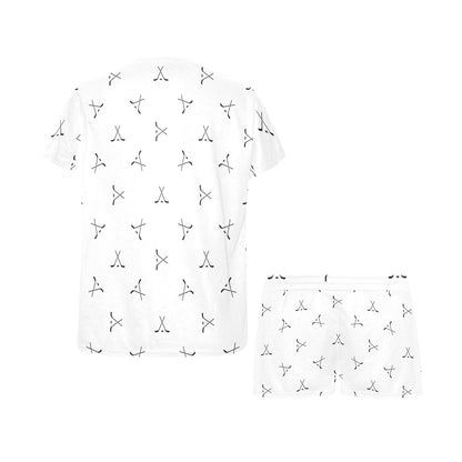 Hockey Print Design LKS304 Women's Short Pajama Set