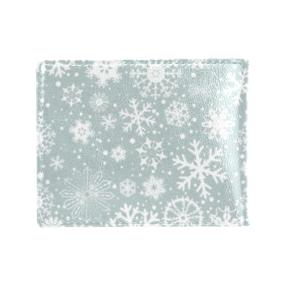 Snowflake Print Design LKS303 Men's ID Card Wallet