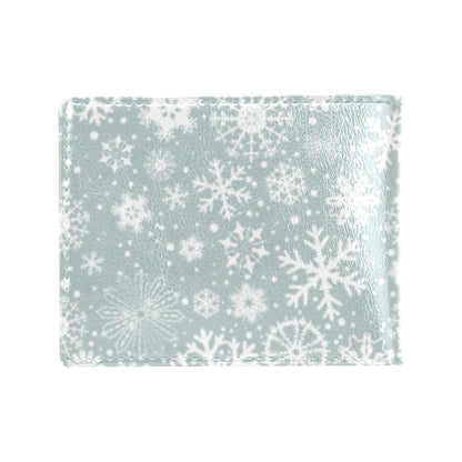 Snowflake Print Design LKS303 Men's ID Card Wallet