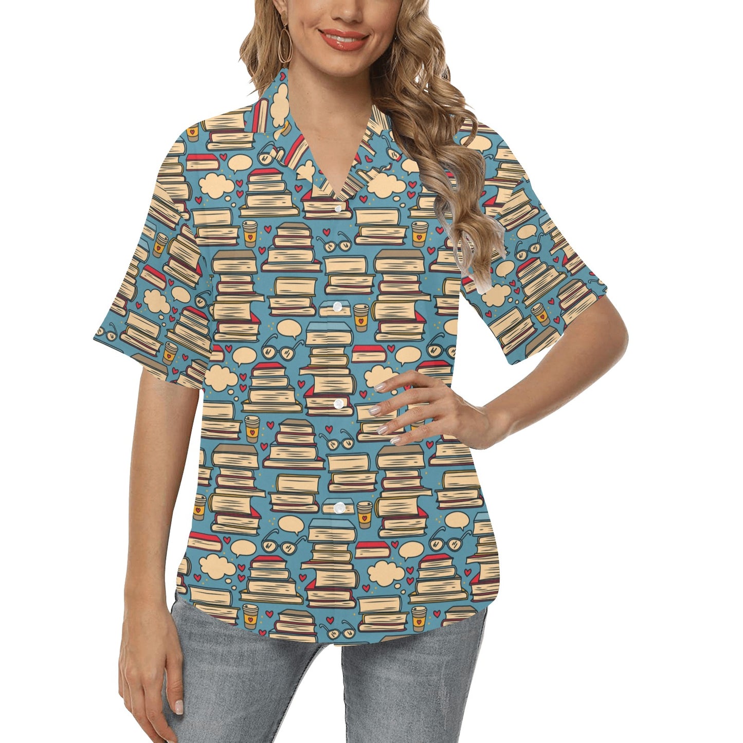 Book Pattern Print Design 03 Women's Hawaiian Shirt