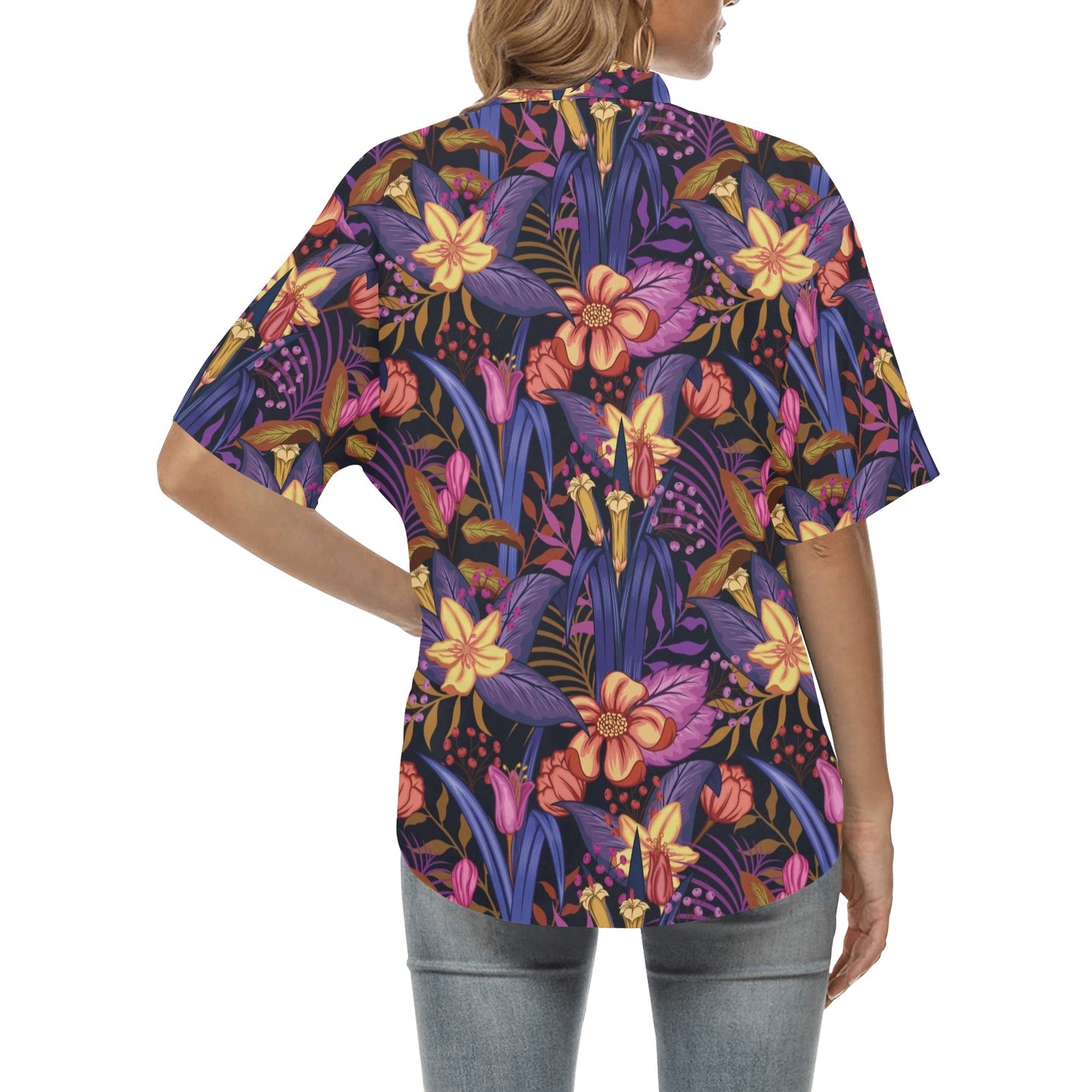 Lily Pattern Print Design LY016 Women's Hawaiian Shirt