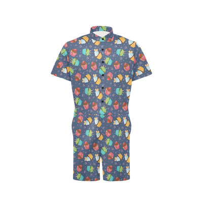 Cupcake Pattern Print Design 02 Men's Romper