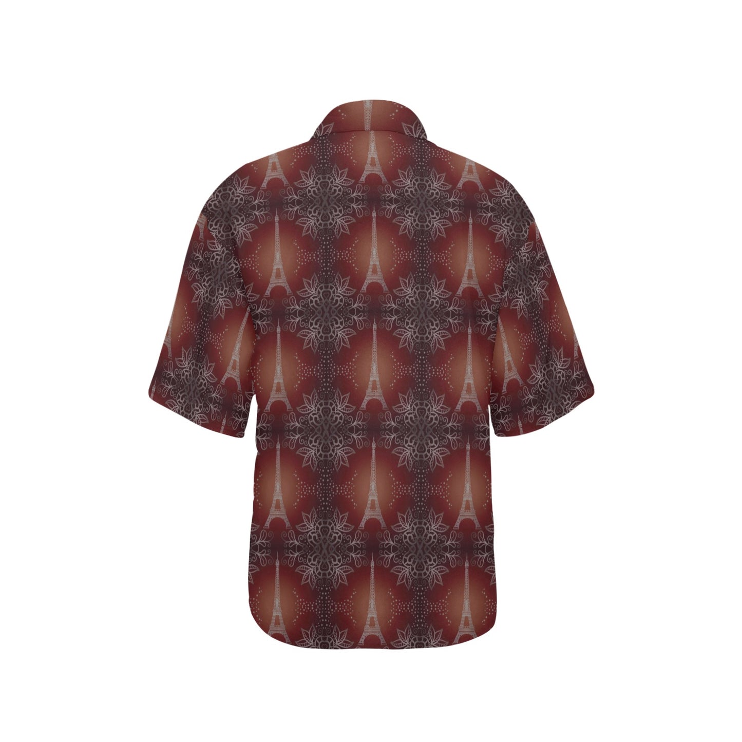 Eiffel Tower Drawing Print Women's Hawaiian Shirt