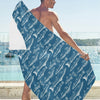 Salmon Fish Print Design LKS301 Beach Towel 32" x 71"