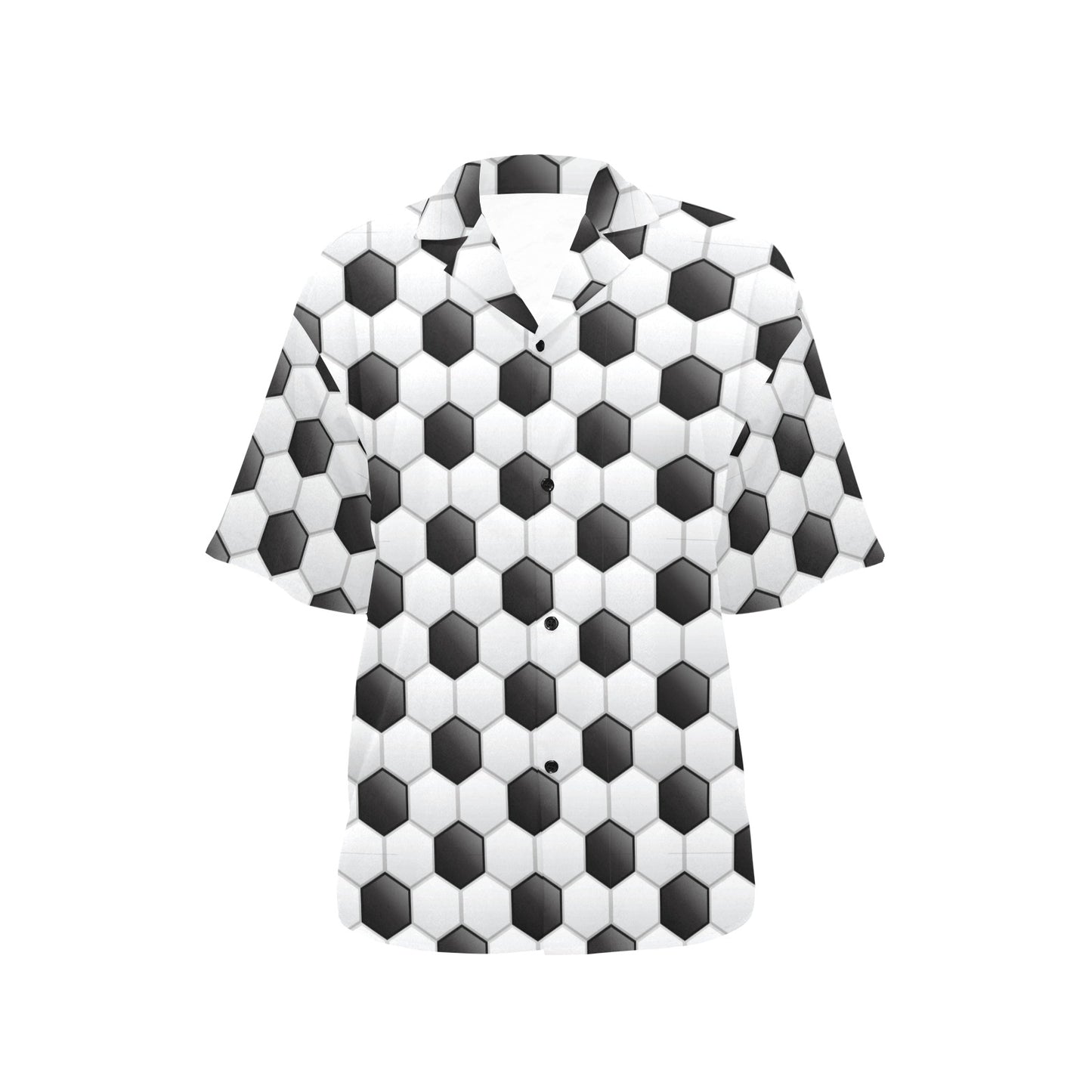 Soccer Ball Texture Print Pattern Women's Hawaiian Shirt