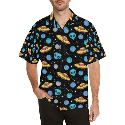 UFO Alien Print Design LKS306 Men's Hawaiian Shirt