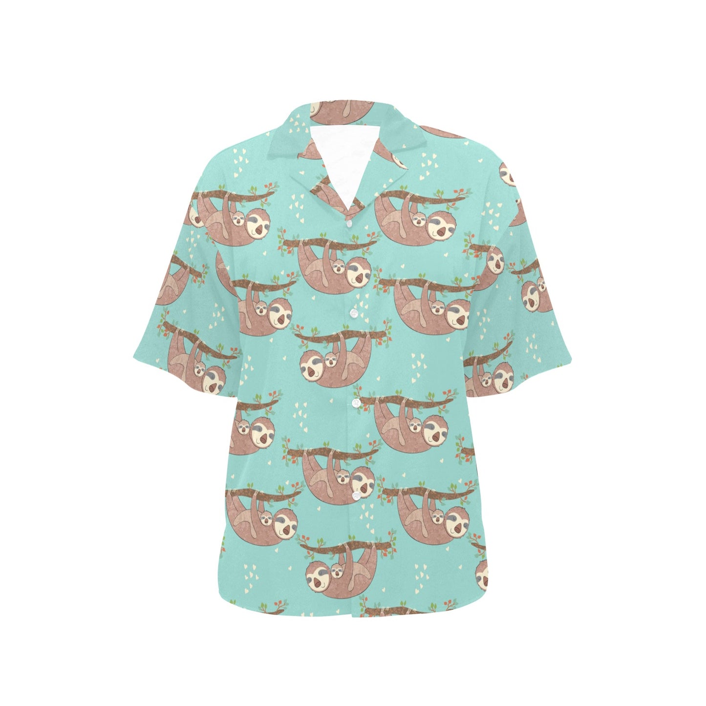 Sloth Print Design LKS302 Women's Hawaiian Shirt