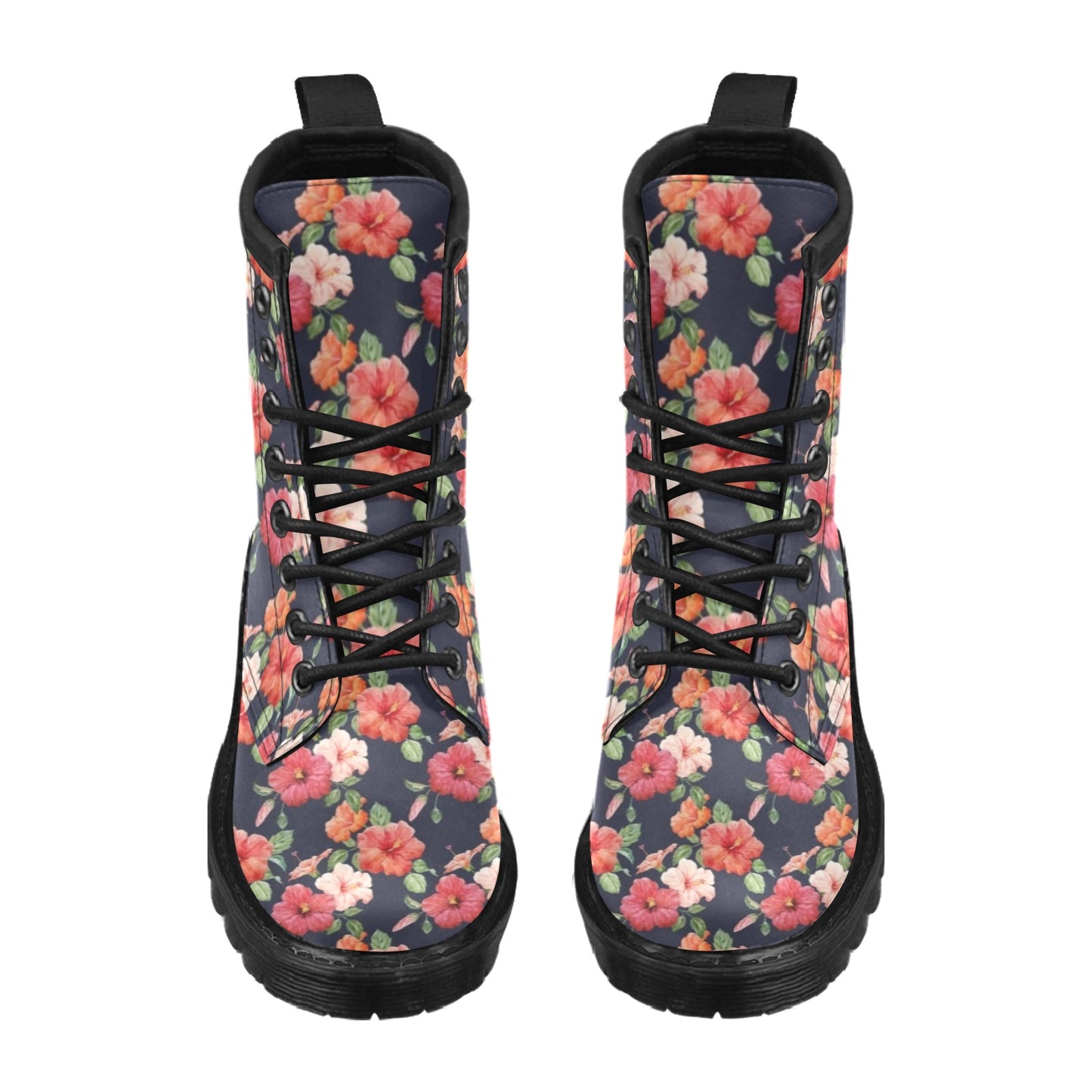 Tropical Flower Pattern Print Design TF020 Women's Boots