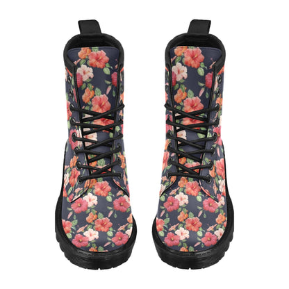 Tropical Flower Pattern Print Design TF020 Women's Boots