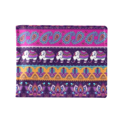 Boho Indian Style Pattern Men's ID Card Wallet