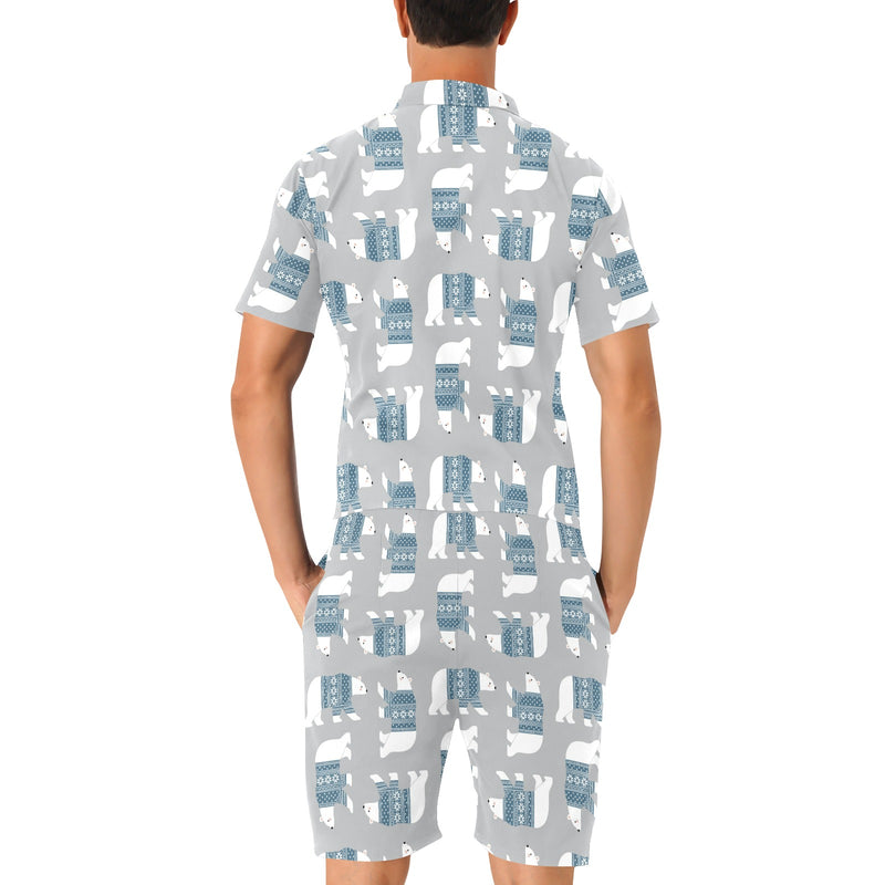 Polar Bear Pattern Print Design A03 Men's Romper