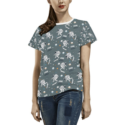 Skateboard Print Design LKS306 Women's  T-shirt