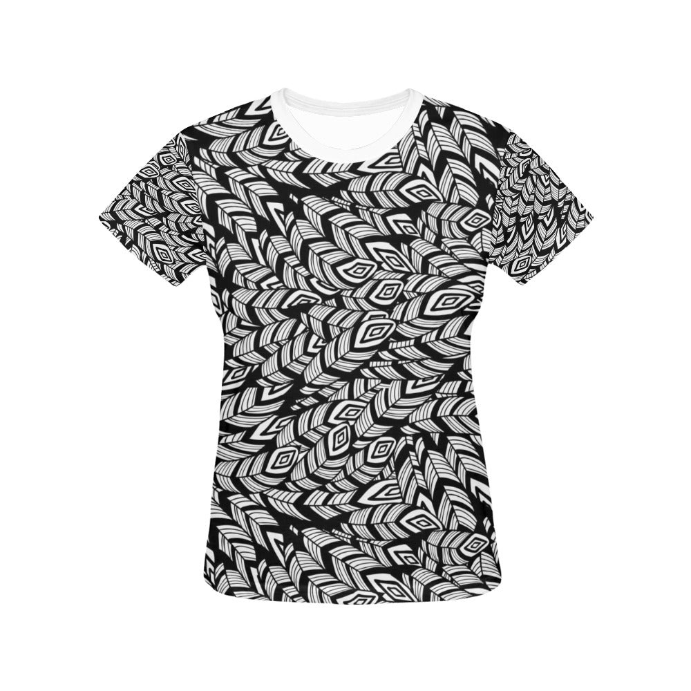 Tribal Pattern Print Design LKS302 Women's  T-shirt