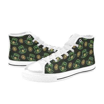 St Patricks Day Print Design LKS308 High Top Women's White Shoes