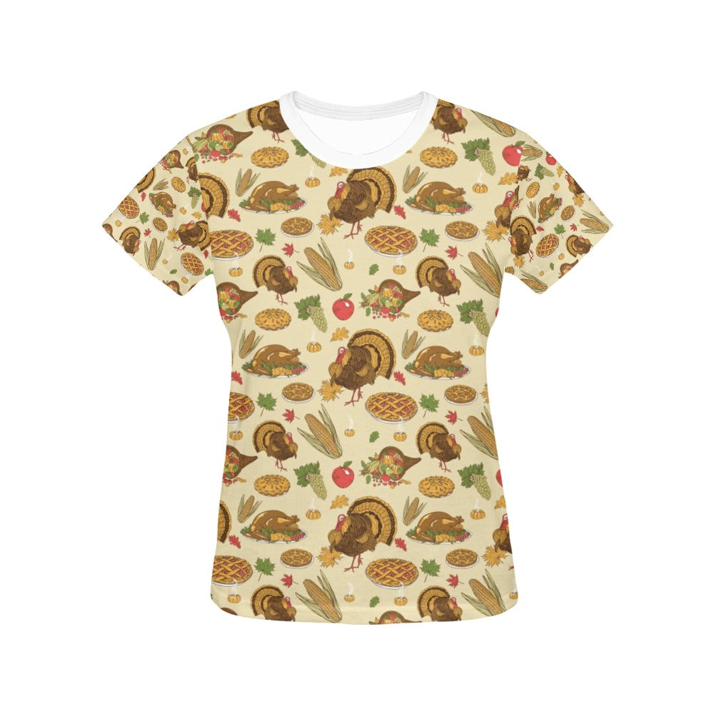 Thanksgiving Print Design LKS302 Women's  T-shirt