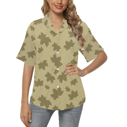 Maple Leaf Pattern Print Design 01 Women's Hawaiian Shirt