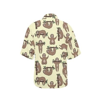 Sloth Print Design LKS3010 Women's Hawaiian Shirt
