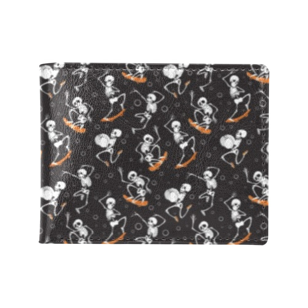 Skateboard With Skeleton Print Design LKS303 Men's ID Card Wallet