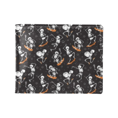 Skateboard With Skeleton Print Design LKS303 Men's ID Card Wallet