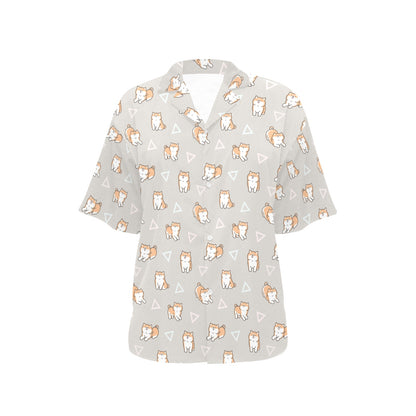 Shiba Inu Print Design LKS307 Women's Hawaiian Shirt