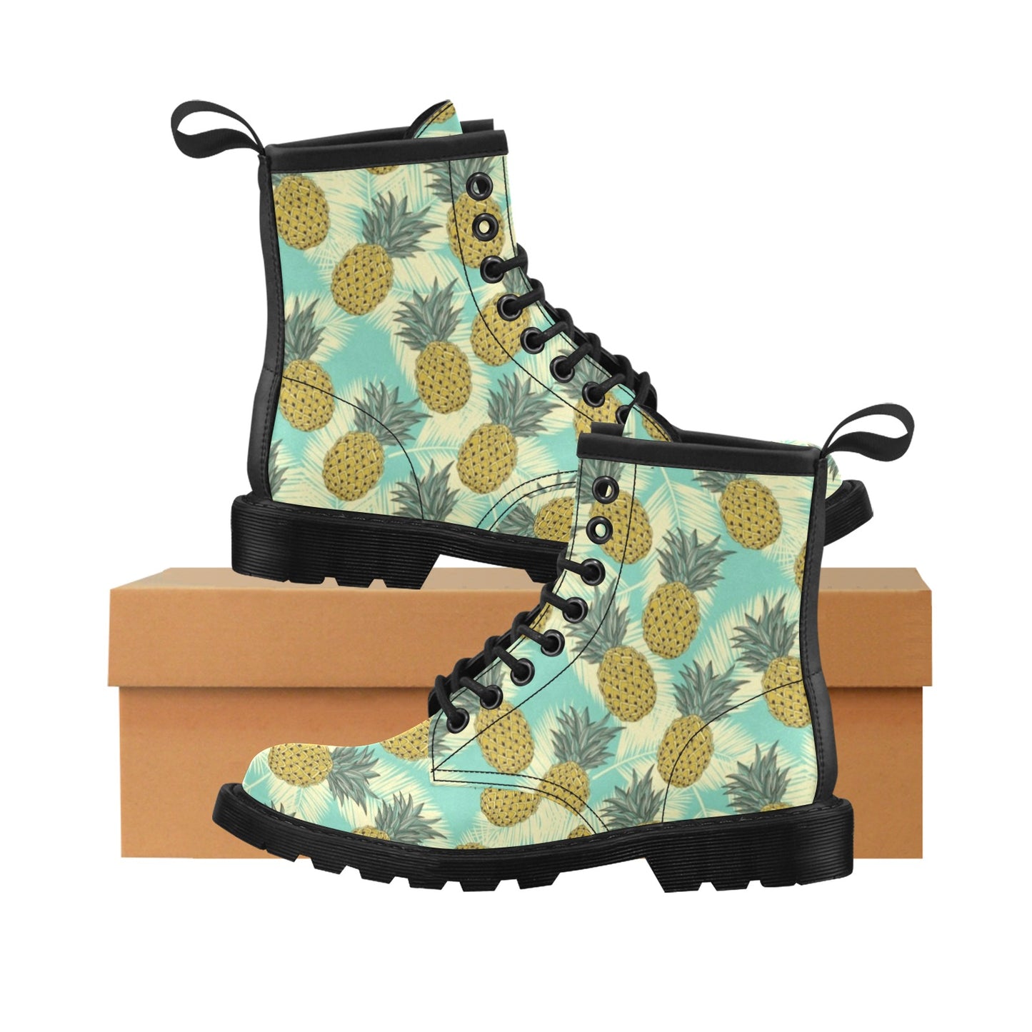 Pineapple Pattern Print Design PP03 Women's Boots