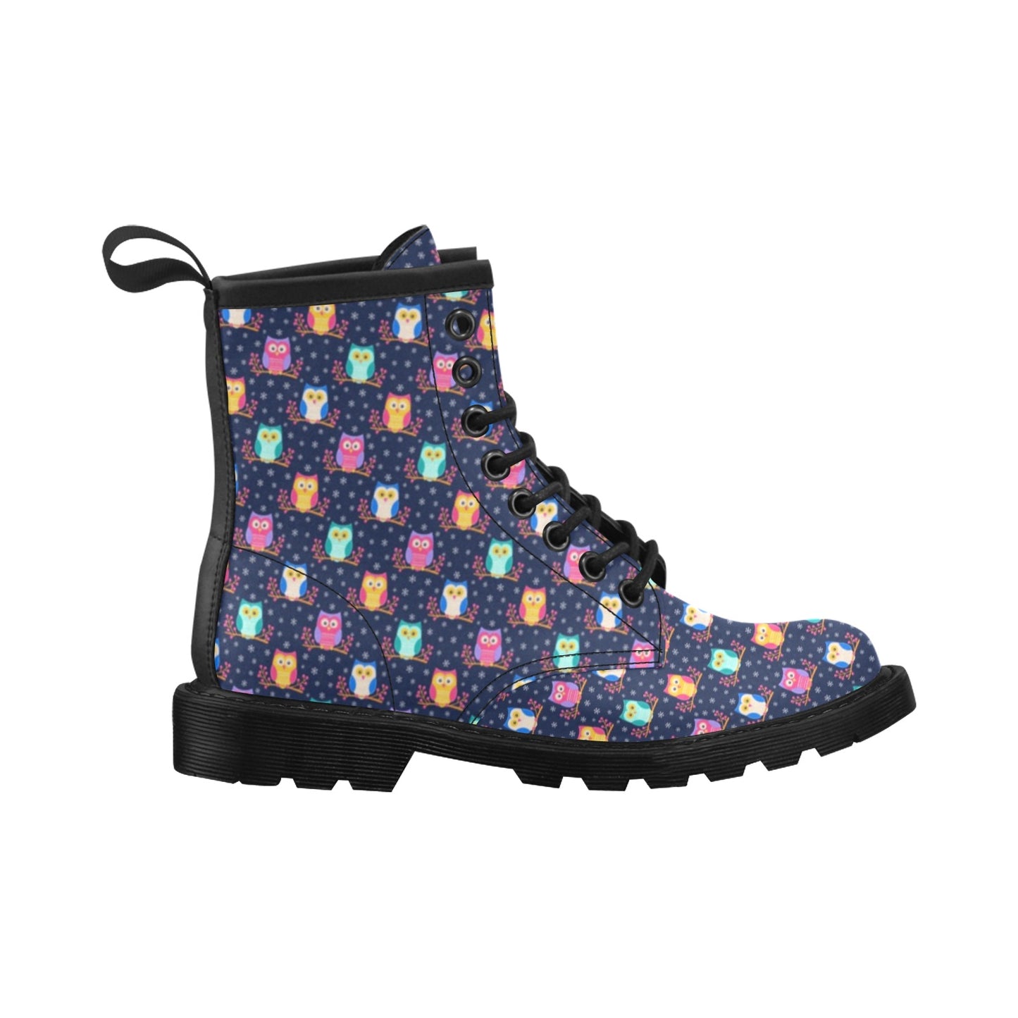 Owl Cute Themed Design Print Women's Boots