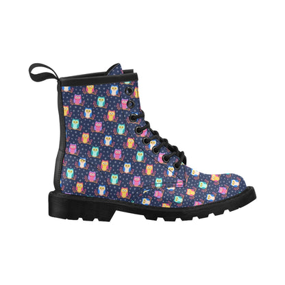Owl Cute Themed Design Print Women's Boots