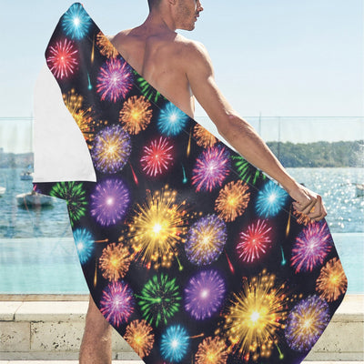 Firework Print Design LKS305 Beach Towel 32" x 71"