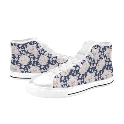 Sakura Print Design LKS305 High Top Women's White Shoes