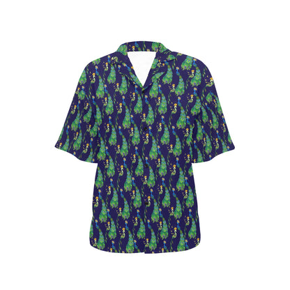 Peacock Art Design Print Women's Hawaiian Shirt